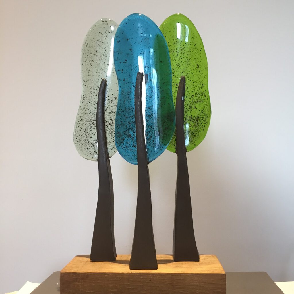 Bomen 3 aqua - Maureen Heijdemann - Glasvaardig