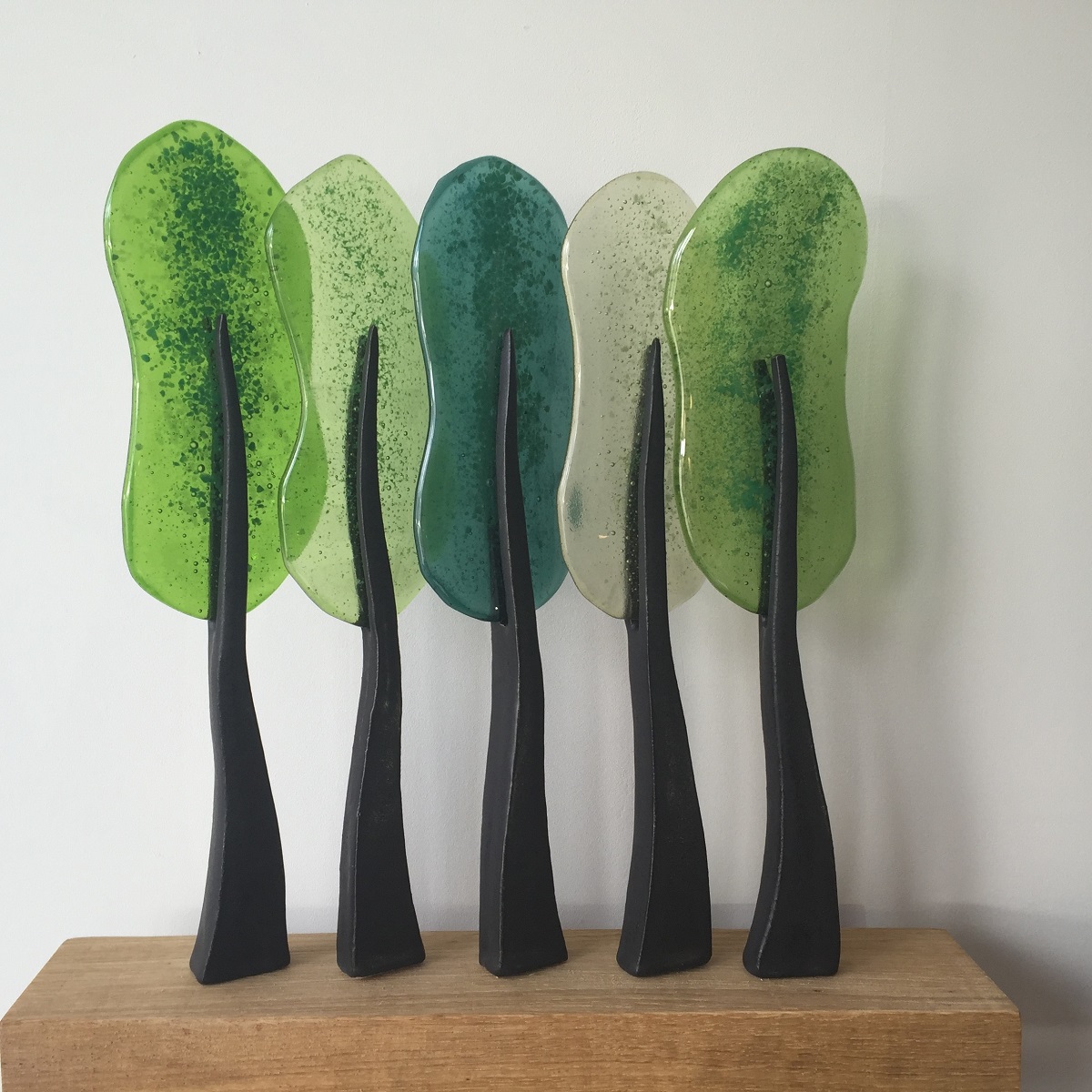 Bomen rij 5 groen - Maureen Heijdemann - Glasvaardig